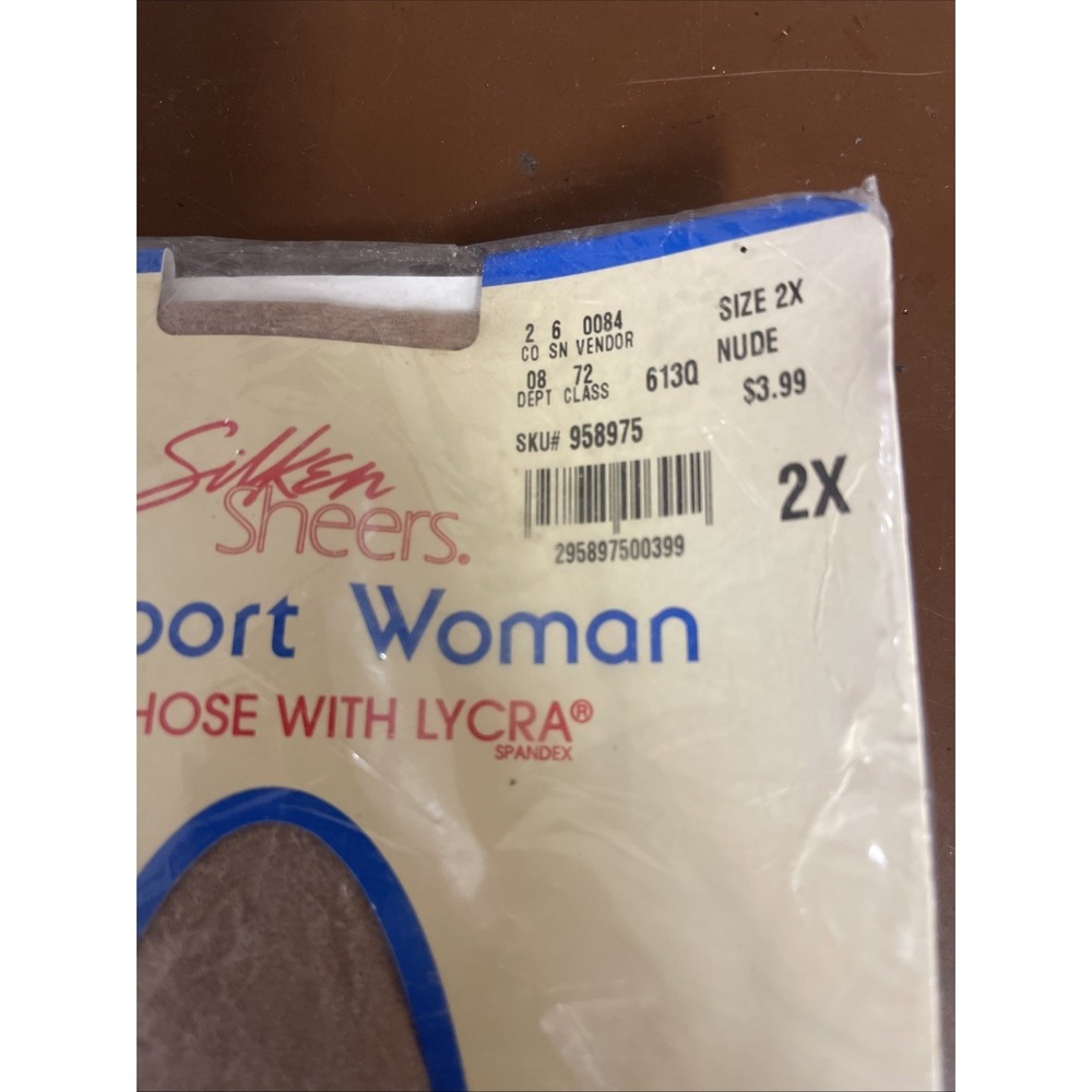 Westport Woman Silken Sheers Pantyhose Womens 2X Black Control Top Sandalfoot - Picture 2 of 7